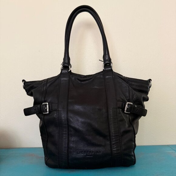 Liebeskind Berlin Black Leather Silver Accents Tote Shoulder Handbag - Picture 1 of 10